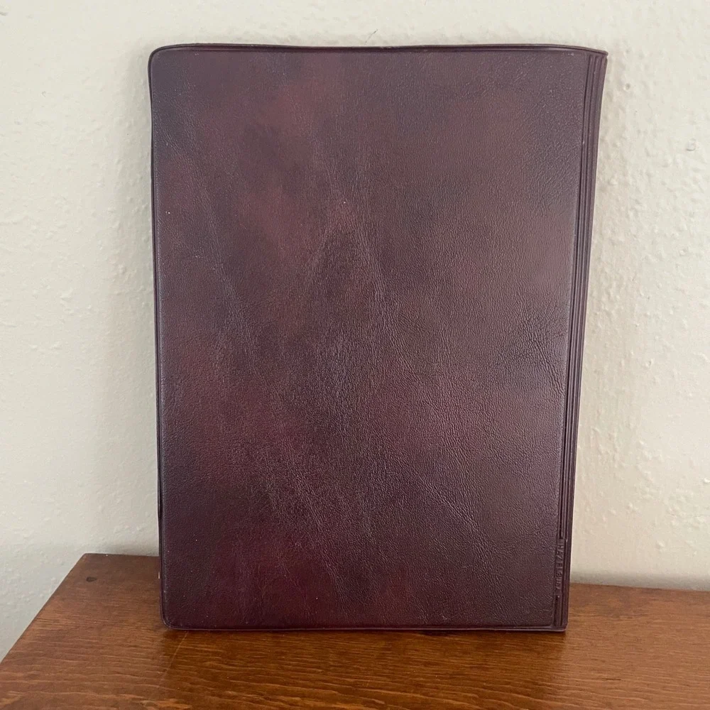VTG Hazel USA Chetco Federal Credit Union Faux Leather Folder NotePad Holder 6x8
